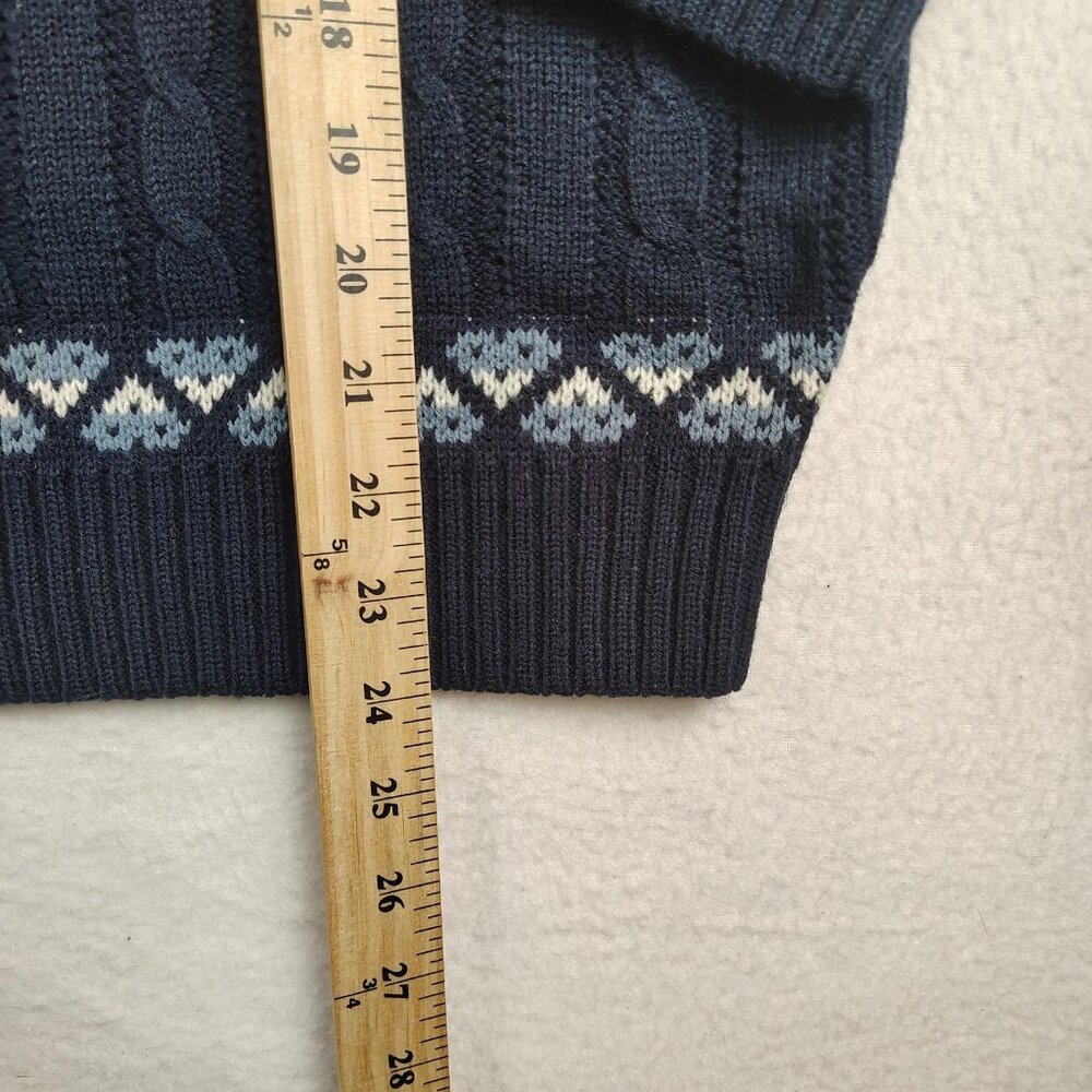 Vintage 90's JCPenney Sweater Mens Medium Fair Isle Shawl Collar - Picture 6 of 8